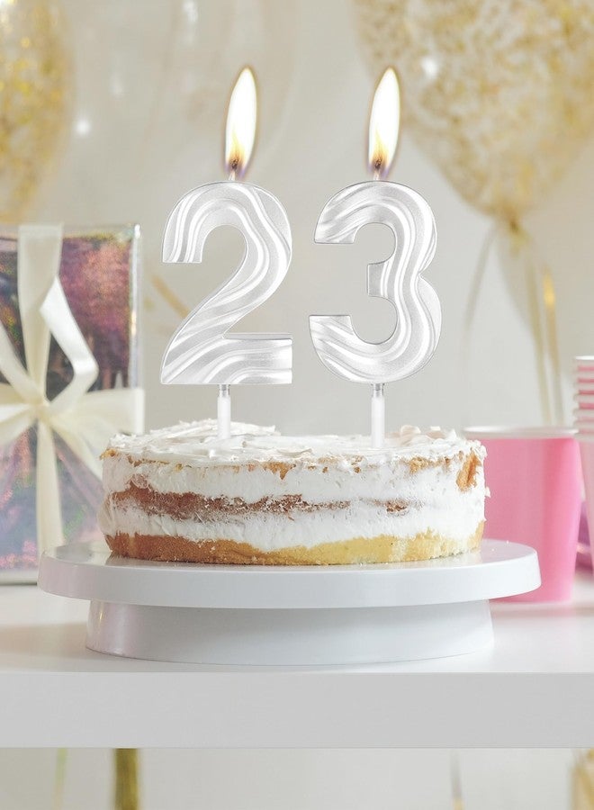 iNINGER Number Candles,Number 20 Birthday Silver Candle,Silver 20th Happy Birthday Candle,Happy Birthday Cake Topper Decoration for Birthday Party Wedding Anniversary Celebration Supplies - Image 4